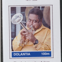 Dolantia (Fantasy) Dizzy Gillespie imperf deluxe sheetlet on glossy card (75 x 103 mm) unmounted mint