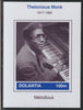 Dolantia (Fantasy) Thelonious Monk imperf deluxe sheetlet on glossy card (75 x 103 mm) unmounted mint