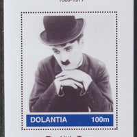 Dolantia (Fantasy) Charlie Chaplin imperf deluxe sheetlet on glossy card (75 x 103 mm) unmounted mint