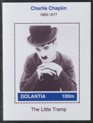 Dolantia (Fantasy) Charlie Chaplin imperf deluxe sheetlet on glossy card (75 x 103 mm) unmounted mint