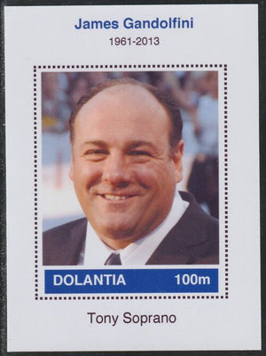 Dolantia (Fantasy) James Gandolfini imperf deluxe sheetlet on glossy card (75 x 103 mm) unmounted mint