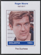 Dolantia (Fantasy) Roger Moore imperf deluxe sheetlet on glossy card (75 x 103 mm) unmounted mint