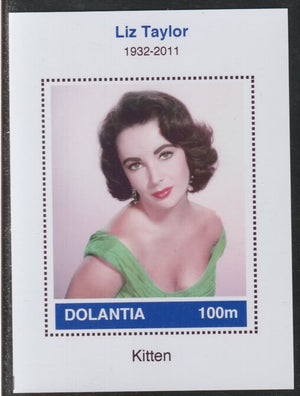 Dolantia (Fantasy) Liz Taylor imperf deluxe sheetlet on glossy card (75 x 103 mm) unmounted mint