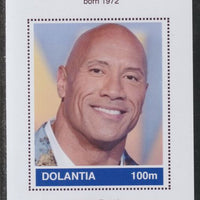 Dolantia (Fantasy) Dwayne Johnson imperf deluxe sheetlet on glossy card (75 x 103 mm) unmounted mint