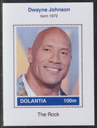 Dolantia (Fantasy) Dwayne Johnson imperf deluxe sheetlet on glossy card (75 x 103 mm) unmounted mint