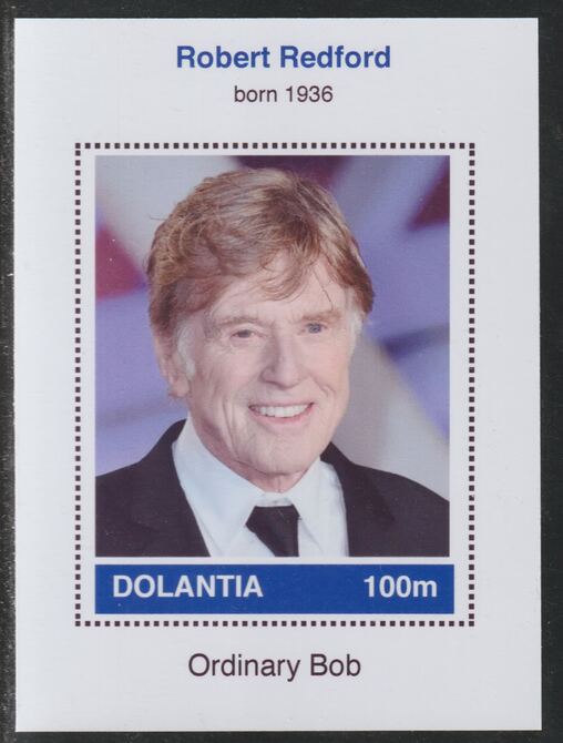 Dolantia (Fantasy) Robert Redford imperf deluxe sheetlet on glossy card (75 x 103 mm) unmounted mint