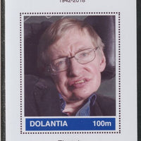 Dolantia (Fantasy) Stephen Hawking imperf deluxe sheetlet on glossy card (75 x 103 mm) unmounted mint