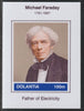 Dolantia (Fantasy) Michael Faraday imperf deluxe sheetlet on glossy card (75 x 103 mm) unmounted mint
