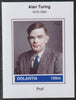 Dolantia (Fantasy) Alan Turing imperf deluxe sheetlet on glossy card (75 x 103 mm) unmounted mint