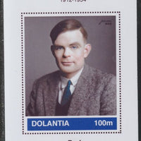 Dolantia (Fantasy) Alan Turing imperf deluxe sheetlet on glossy card (75 x 103 mm) unmounted mint