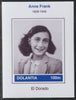 Dolantia (Fantasy) Anne Frank imperf deluxe sheetlet on glossy card (75 x 103 mm) unmounted mint