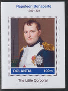 Dolantia (Fantasy) Napoleon Bonaparte imperf deluxe sheetlet on glossy card (75 x 103 mm) unmounted mint