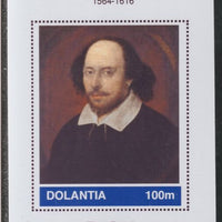 Dolantia (Fantasy) William Shakespeare imperf deluxe sheetlet on glossy card (75 x 103 mm) unmounted mint