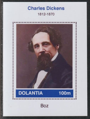 Dolantia (Fantasy) Charles Dickens imperf deluxe sheetlet on glossy card (75 x 103 mm) unmounted mint