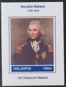 Dolantia (Fantasy) Horatio Nelson imperf deluxe sheetlet on glossy card (75 x 103 mm) unmounted mint