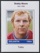 Dolantia (Fantasy) Bobby Moore imperf deluxe sheetlet on glossy card (75 x 103 mm) unmounted mint