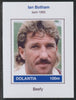 Dolantia (Fantasy) Ian Botham imperf deluxe sheetlet on glossy card (75 x 103 mm) unmounted mint