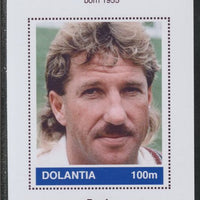 Dolantia (Fantasy) Ian Botham imperf deluxe sheetlet on glossy card (75 x 103 mm) unmounted mint