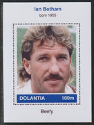 Dolantia (Fantasy) Ian Botham imperf deluxe sheetlet on glossy card (75 x 103 mm) unmounted mint