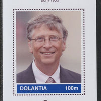 Dolantia (Fantasy) Bill Gates imperf deluxe sheetlet on glossy card (75 x 103 mm) unmounted mint