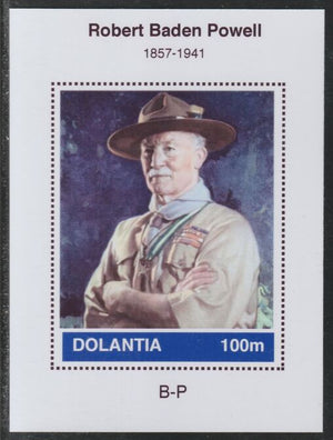 Dolantia (Fantasy) Baden Powell imperf deluxe sheetlet on glossy card (75 x 103 mm) unmounted mint