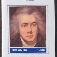 Dolantia (Fantasy) William Wilberforce imperf deluxe sheetlet on glossy card (75 x 103 mm) unmounted mint