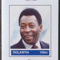 Dolantia (Fantasy) Pele imperf deluxe sheetlet on glossy card (75 x 103 mm) unmounted mint