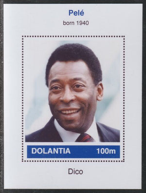 Dolantia (Fantasy) Pele imperf deluxe sheetlet on glossy card (75 x 103 mm) unmounted mint