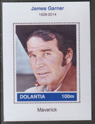 Dolantia (Fantasy) James Garner imperf deluxe sheetlet on glossy card (75 x 103 mm) unmounted mint