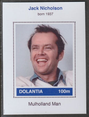 Dolantia (Fantasy) Jack Nicholson imperf deluxe sheetlet on glossy card (75 x 103 mm) unmounted mint