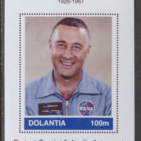 Dolantia (Fantasy) Gus Grissom imperf deluxe sheetlet on glossy card (75 x 103 mm) unmounted mint