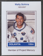 Dolantia (Fantasy) Wally Schirra imperf deluxe sheetlet on glossy card (75 x 103 mm) unmounted mint