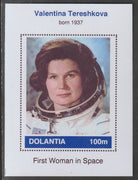 Dolantia (Fantasy) Valentina Tereshkova imperf deluxe sheetlet on glossy card (75 x 103 mm) unmounted mint