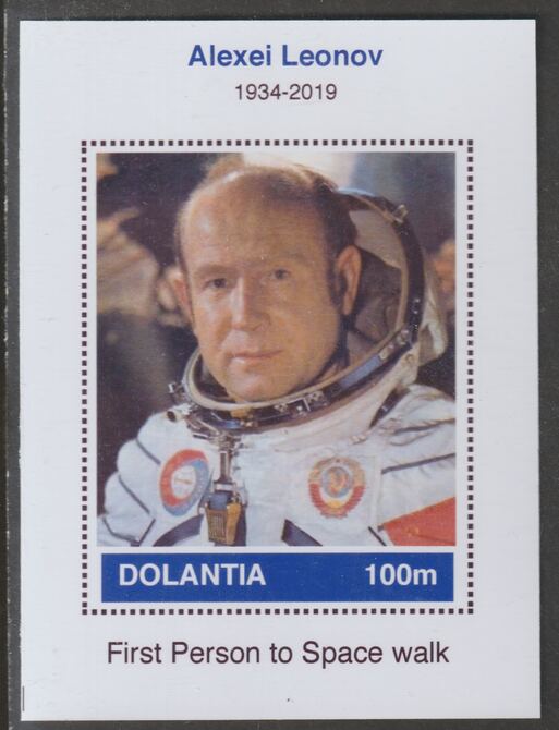 Dolantia (Fantasy) Alexei Leonov imperf deluxe sheetlet on glossy card (75 x 103 mm) unmounted mint