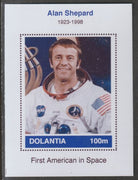 Dolantia (Fantasy) Alan Shepard imperf deluxe sheetlet on glossy card (75 x 103 mm) unmounted mint