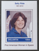 Dolantia (Fantasy) Sally Ride imperf deluxe sheetlet on glossy card (75 x 103 mm) unmounted mint