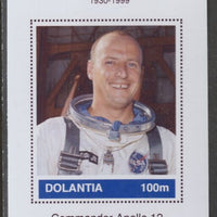 Dolantia (Fantasy) Charles 'Pete' Conrad imperf deluxe sheetlet on glossy card (75 x 103 mm) unmounted mint