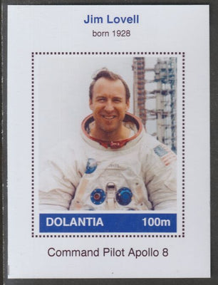 Dolantia (Fantasy) Jim Lovell imperf deluxe sheetlet on glossy card (75 x 103 mm) unmounted mint