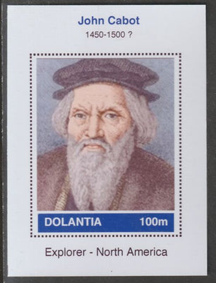 Dolantia (Fantasy) John Cabot imperf deluxe sheetlet on glossy card (75 x 103 mm) unmounted mint