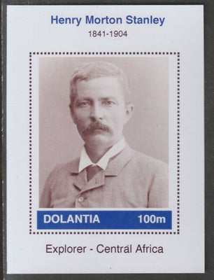 Dolantia (Fantasy) Henry Morton Stanley imperf deluxe sheetlet on glossy card (75 x 103 mm) unmounted mint