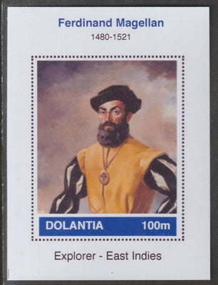 Dolantia (Fantasy) Ferdinand Magellan imperf deluxe sheetlet on glossy card (75 x 103 mm) unmounted mint