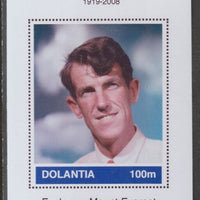 Dolantia (Fantasy) Edmund Hillary imperf deluxe sheetlet on glossy card (75 x 103 mm) unmounted mint