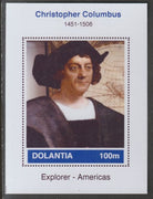 Dolantia (Fantasy) Christopher Columbus imperf deluxe sheetlet on glossy card (75 x 103 mm) unmounted mint