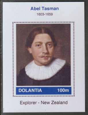 Dolantia (Fantasy) Abel Tasman imperf deluxe sheetlet on glossy card (75 x 103 mm) unmounted mint