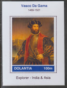 Dolantia (Fantasy) Vasco Da Gama imperf deluxe sheetlet on glossy card (75 x 103 mm) unmounted mint