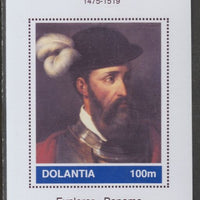 Dolantia (Fantasy) Vasco Nunez Balboa imperf deluxe sheetlet on glossy card (75 x 103 mm) unmounted mint