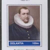 Dolantia (Fantasy) Henry Hudson imperf deluxe sheetlet on glossy card (75 x 103 mm) unmounted mint