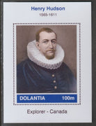 Dolantia (Fantasy) Henry Hudson imperf deluxe sheetlet on glossy card (75 x 103 mm) unmounted mint