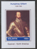 Dolantia (Fantasy) Humphrey Gilbert imperf deluxe sheetlet on glossy card (75 x 103 mm) unmounted mint