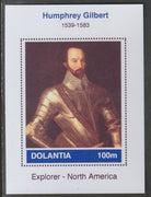 Dolantia (Fantasy) Humphrey Gilbert imperf deluxe sheetlet on glossy card (75 x 103 mm) unmounted mint